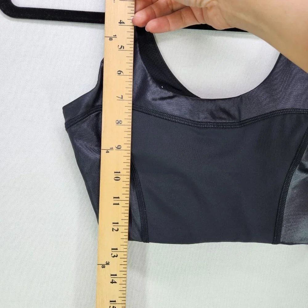 RVCA Sports Bra Adults XS Slick Black Matte Shine Womens New - Picture 3 of 10